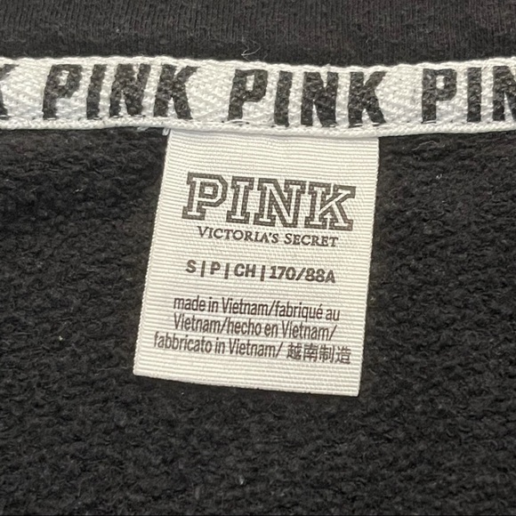 PINK VICTORIA’S SECRET 1/4 Zip Black Sweatshirt - Picture 6 of 8